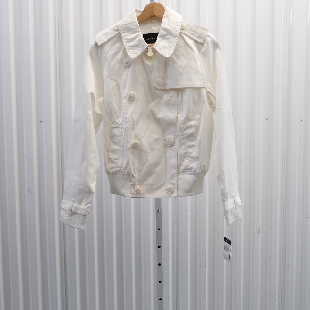 NWT Sean John Bomber Jacket Women's Size Medium White Double Breasted